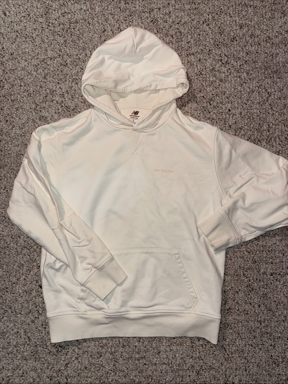 New Balance Men's Off-White Pullover Hoodie